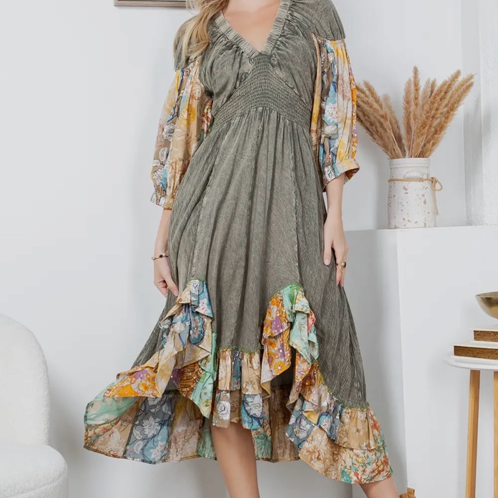 Elegant High-Low Floral Dress